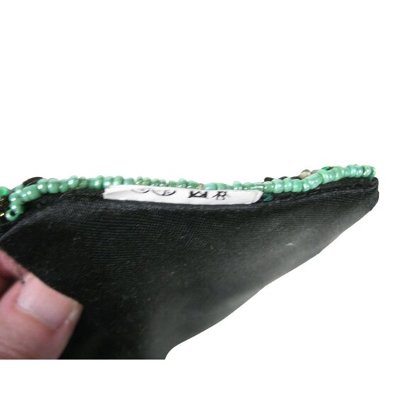 Vintage Emerald Beaded Sequin Belt Applique Statement Party Wide Boho Chic 37 in - Picture 7 of 15